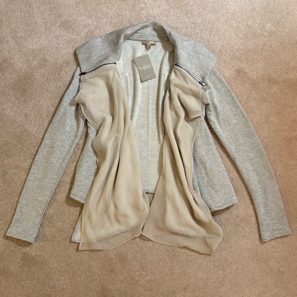 NWT - Bordeaux Open Front Sweatshirt